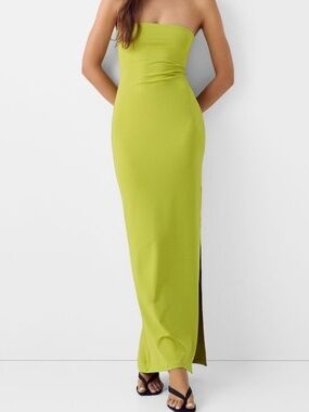 bershka green dress Bershka | Dresses | Green Strapless Dress